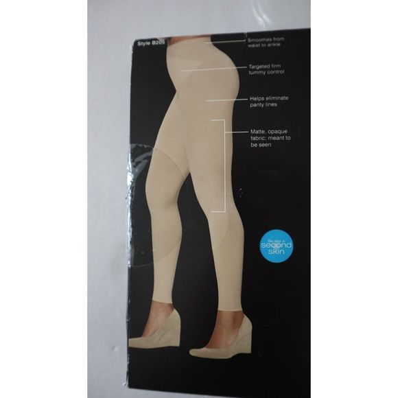 Bali Invisibles Women's Sz XL Black/Heather Gray Firm Control Leggings - 2 Pairs - Picture 5 of 7